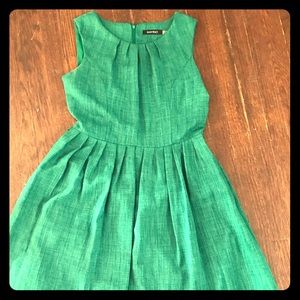 Emerald green fit and flare dress